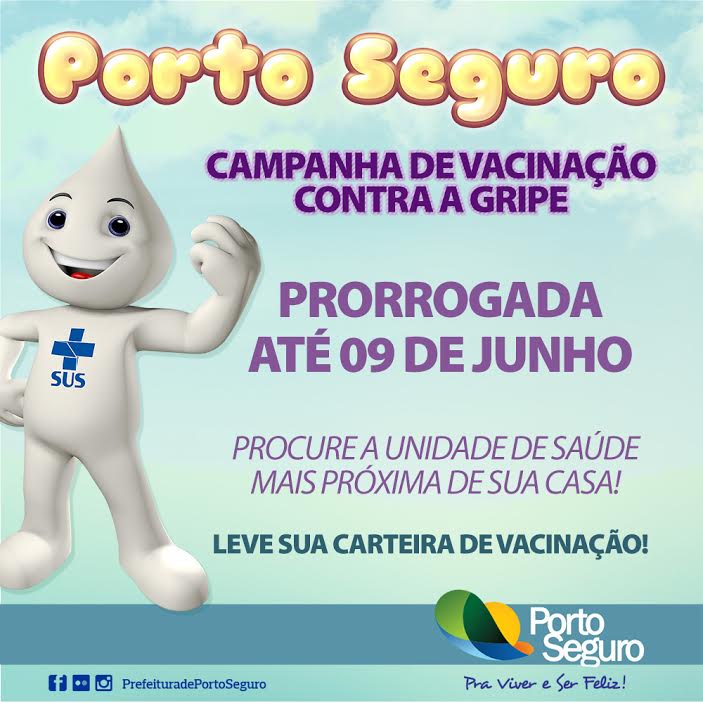 Prorrogada em Porto Seguro campanha de combate à gripe
