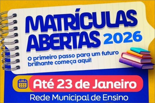 Prefeitura de Eunápolis informa que estão abertas as matrículas da rede municipal ensino para 2026